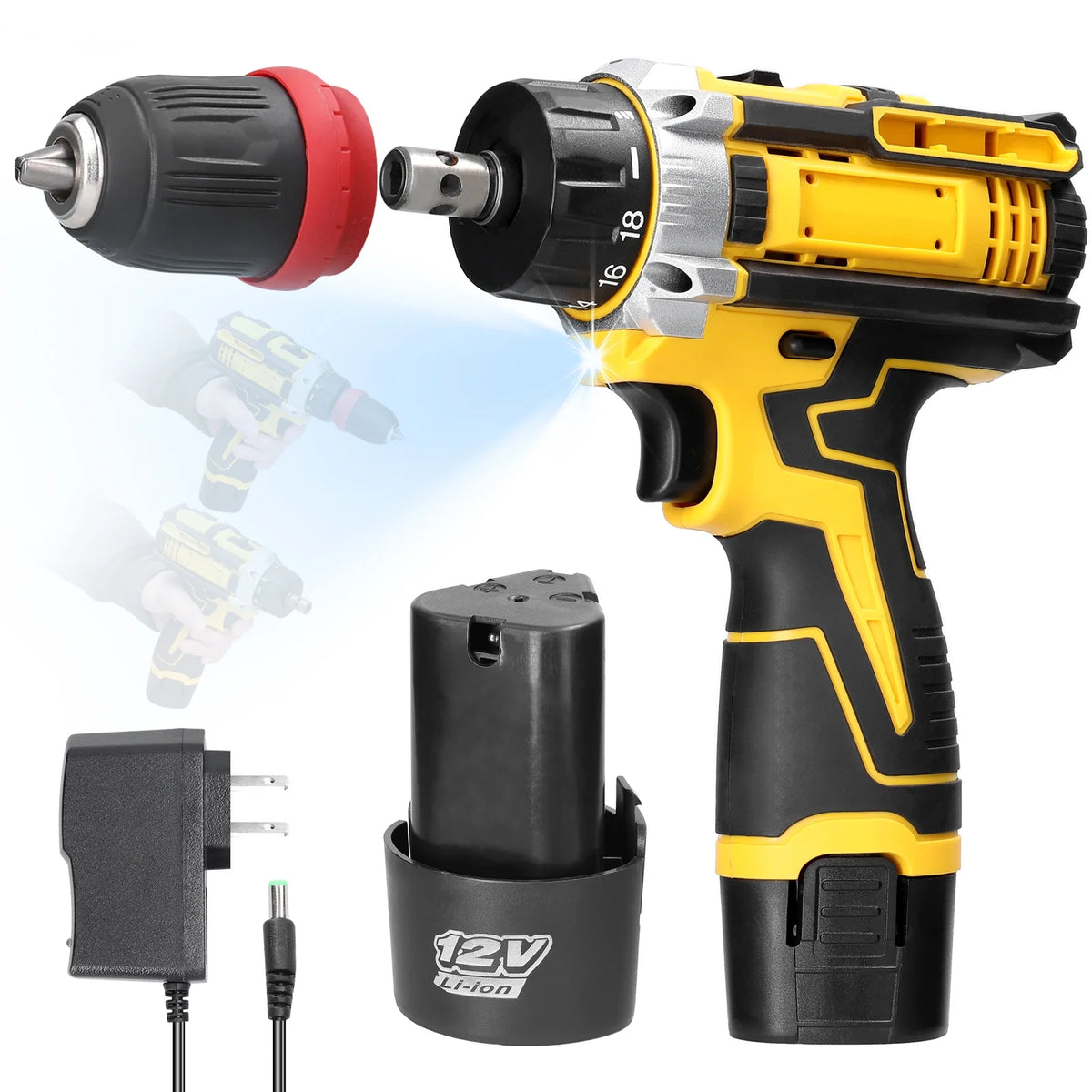 Electric Screwdriver Drill 2in1 Brushed Motor Tool C929117