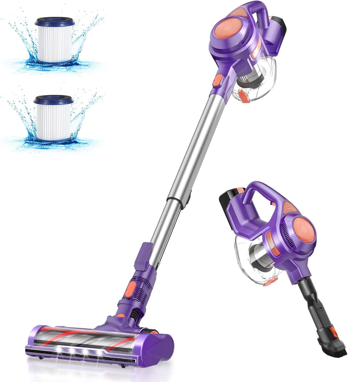 Cordless 4 in 1 Stick Vacuum Cleaner with Motorized LED Brush V471