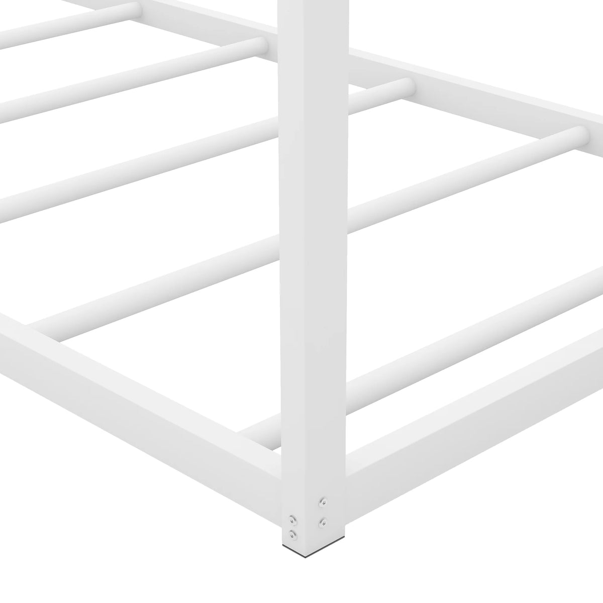 White Metal Twin Size Canopy Bed U85652