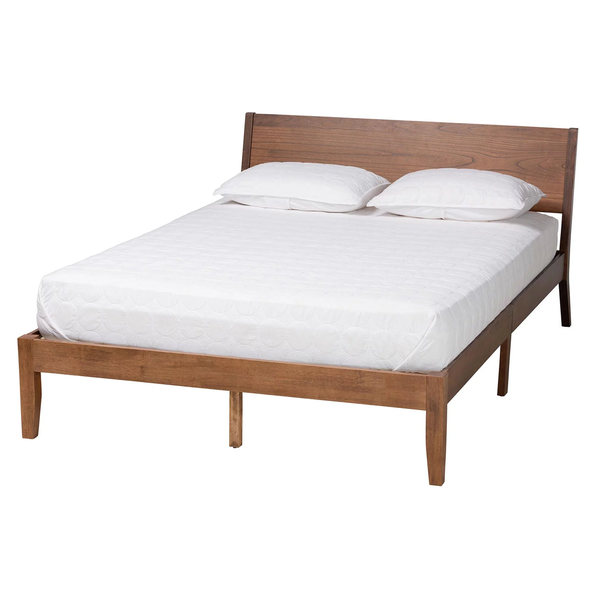 Walnut Brown Wood King Size Platform Bed M921457