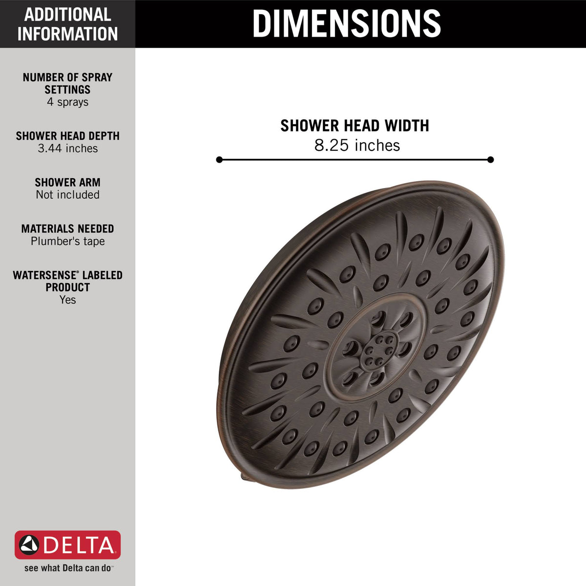 Bronze 4-Setting Shower Head Z8189