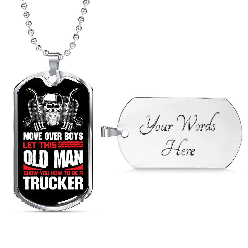 Dog Tag Stainless Steel or 18k Gold 24" Chain R759