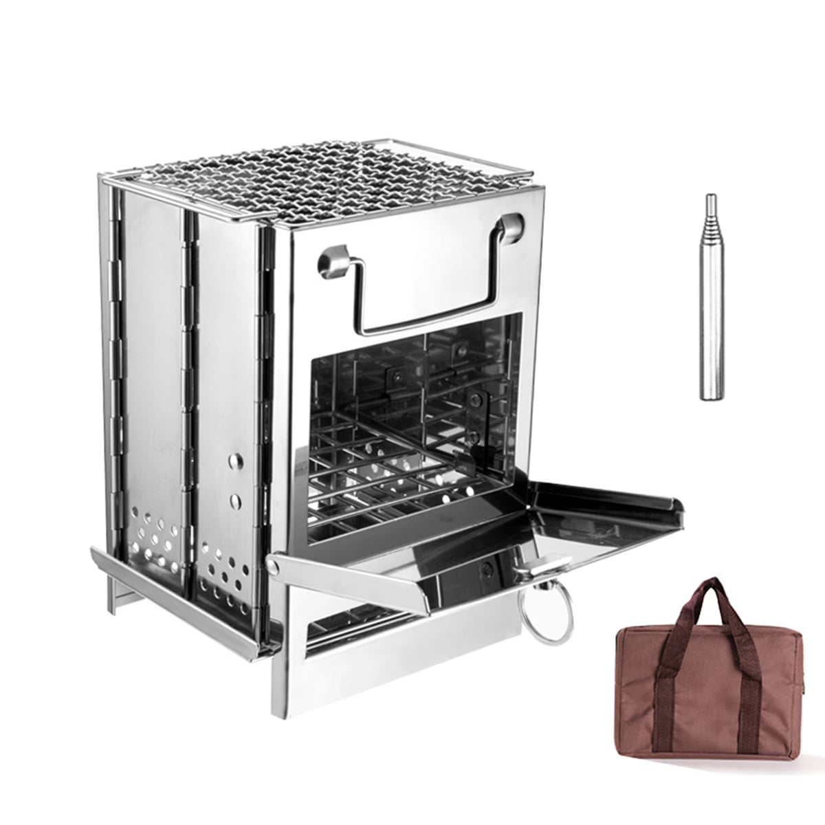Folding Wood Burning Stove Blowpipe Kit with Carry Bag G692
