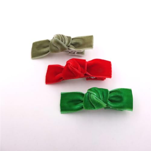 24 Pieces Velvet Bow Hair Clips C558