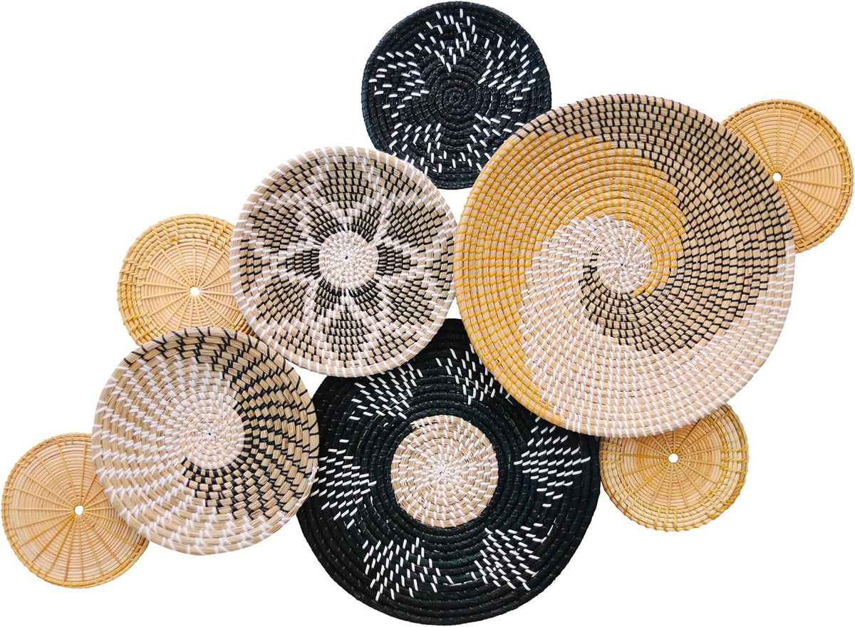 Set of 9 Seagrass Woven Wall Hangings C8618