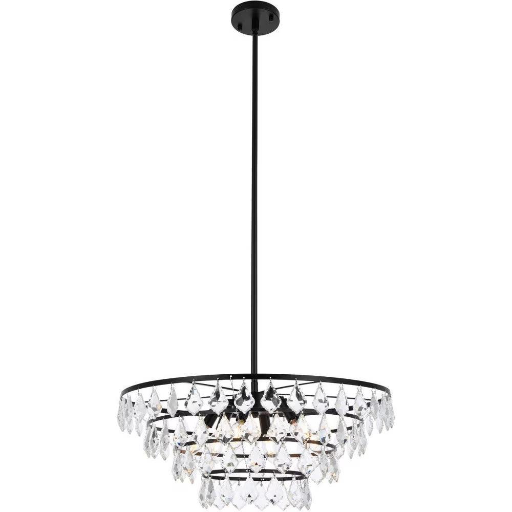 Black Finish 6 Light Pendant T528