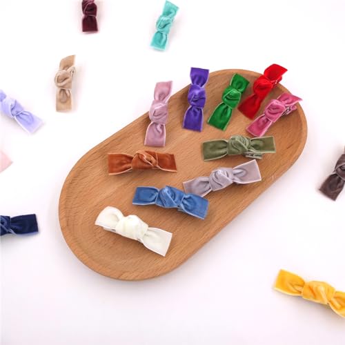 24 Pieces Velvet Bow Hair Clips C558