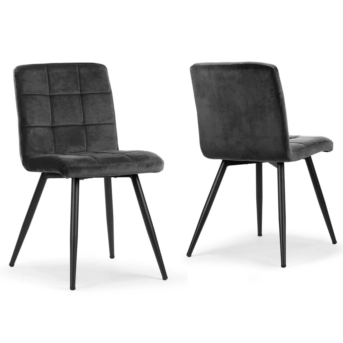 Black Velvet Dining Chair with Metal Legs Q1462