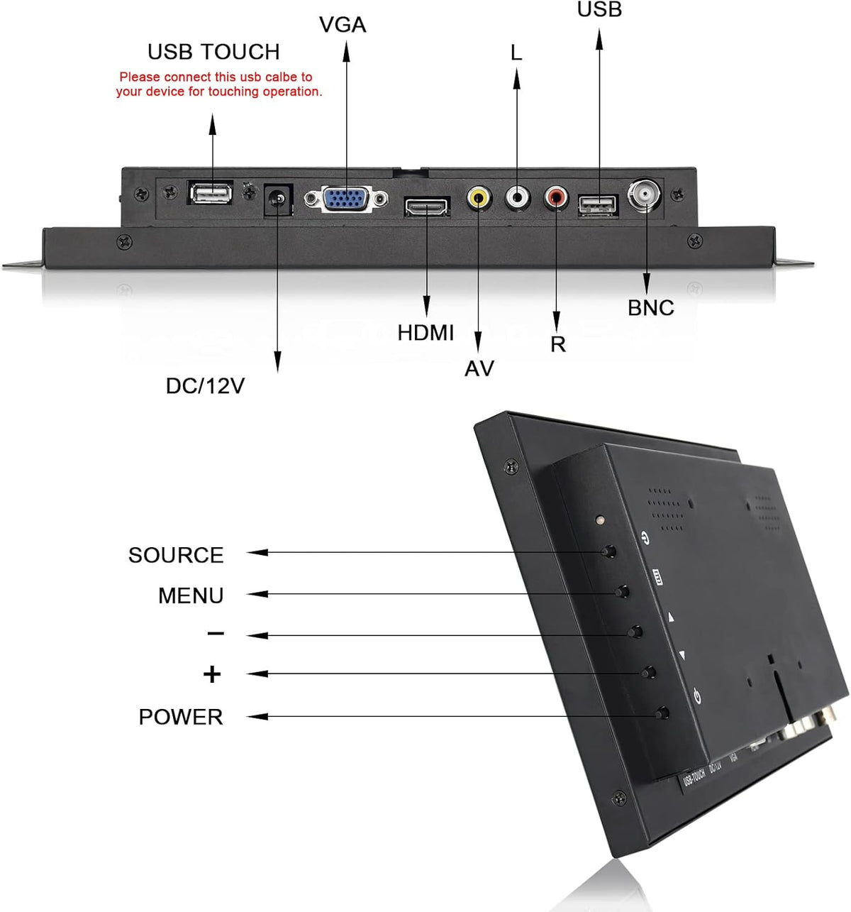 12.1 Inch Touchscreen Monitor with HDMI/VGA/BNC/AV/USB Input F316110