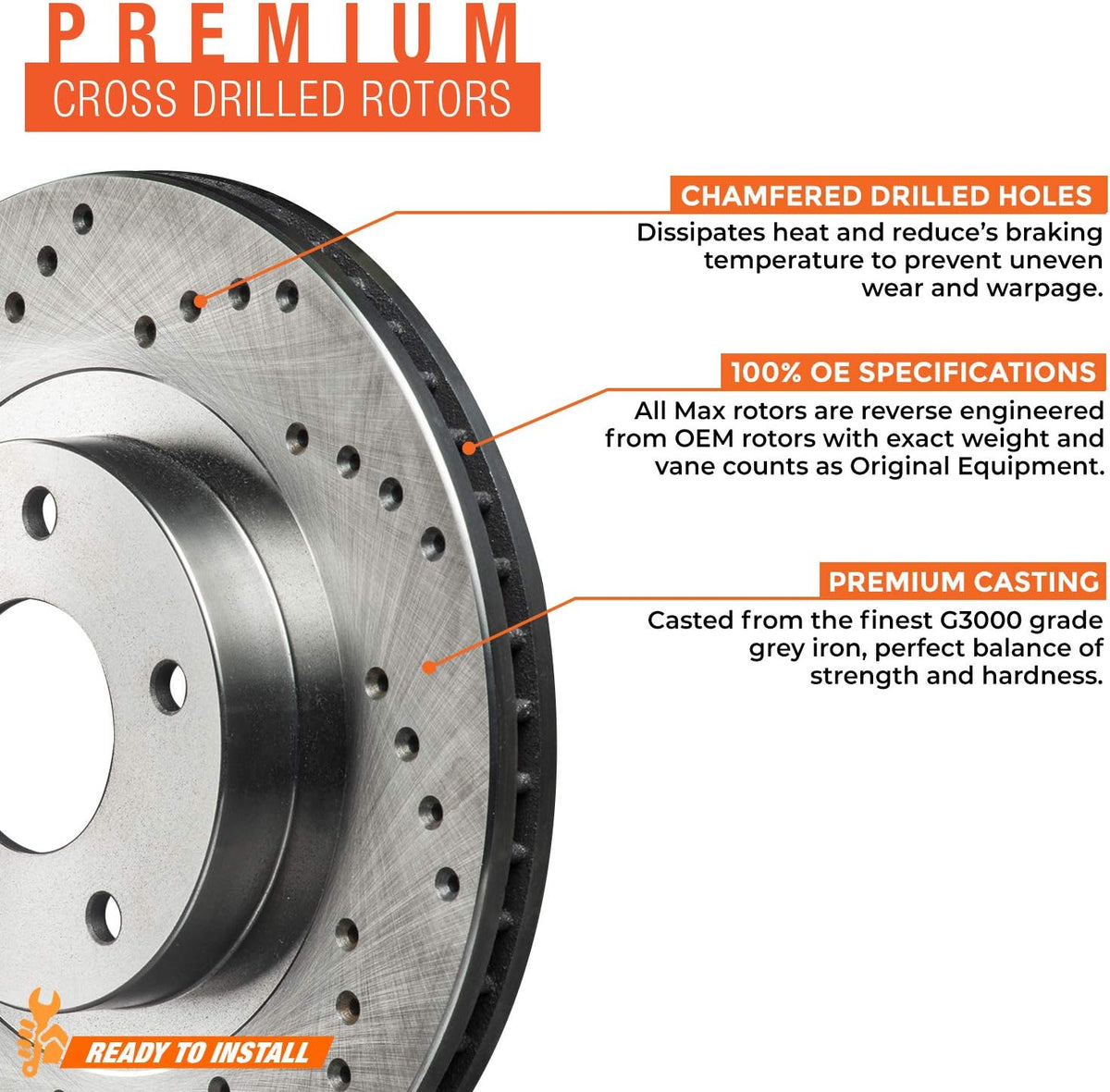 Max Brakes XD Rotors with Carbon Ceramic Pads A502