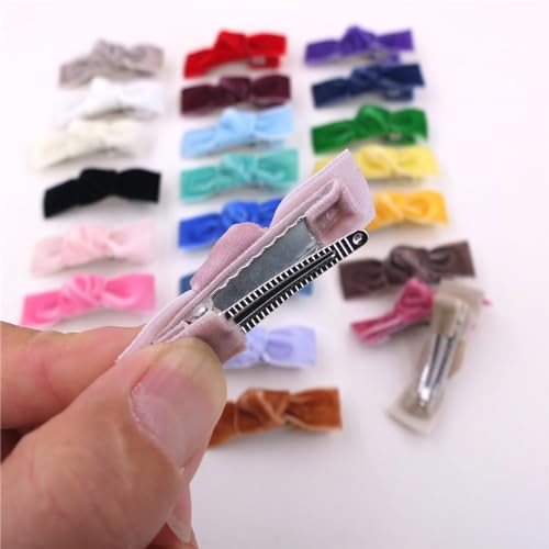 24 Pieces Velvet Bow Hair Clips C558