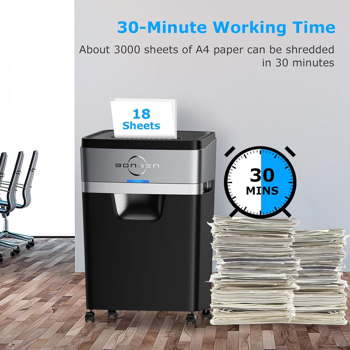 18-Sheet Cross-Cut Paper Shredder with 6.6 Gallons Pullout Basket X899