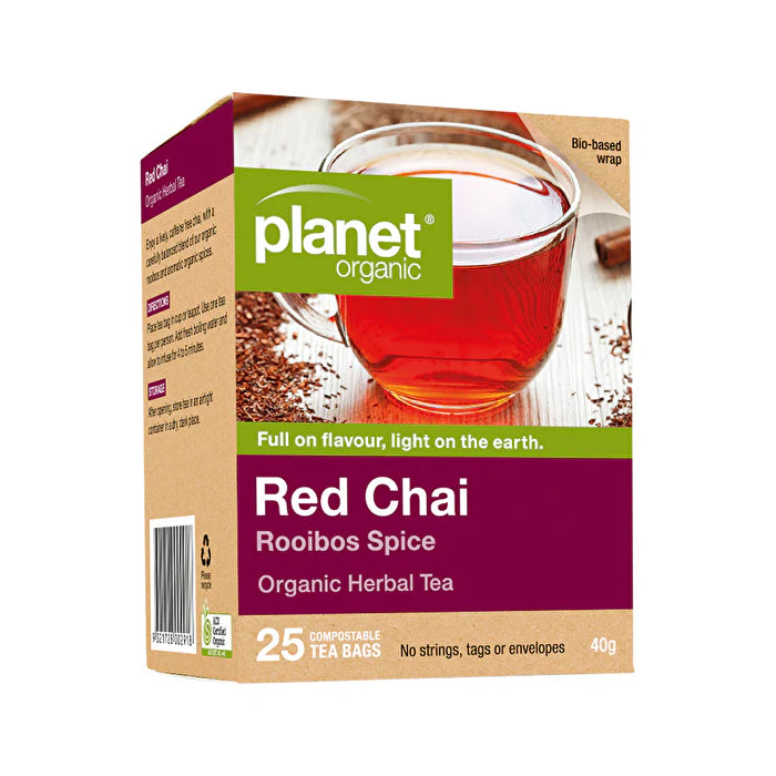 Organic Herbal Tea Red Chai (Rooibos Spice) 25 Tea Bags M9341