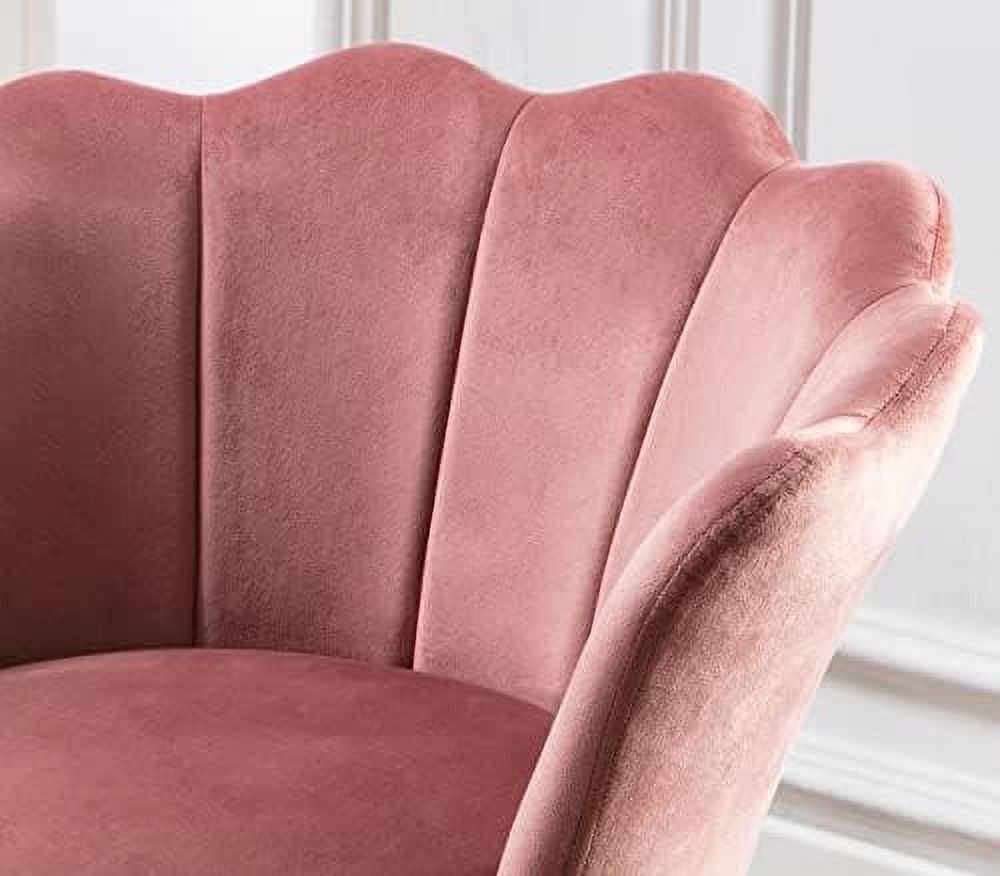 Cream White Velvet Shell Shaped Accent Chair H1037