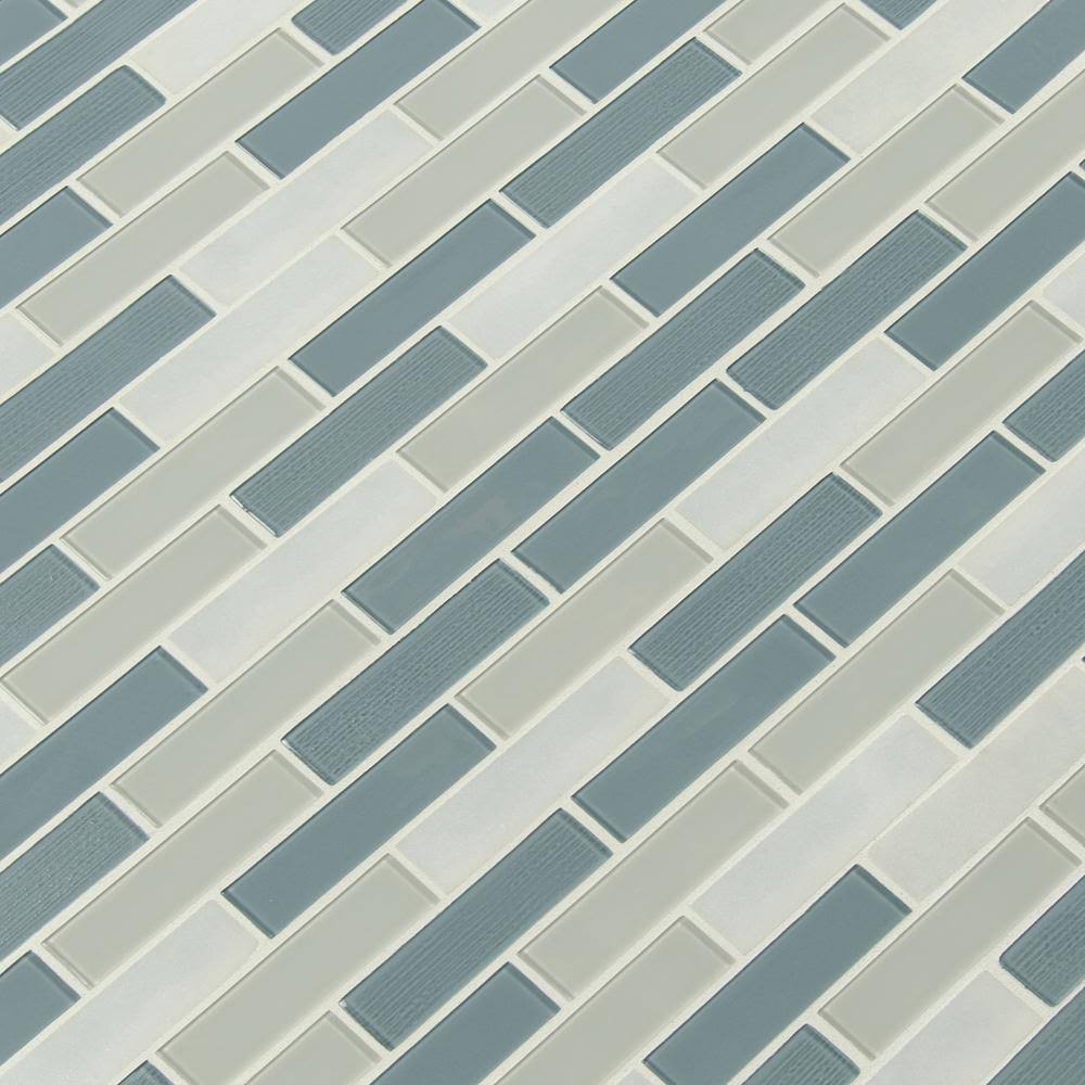 Textured Stone Glass Mesh-Mounted Mosaic Tile Q198