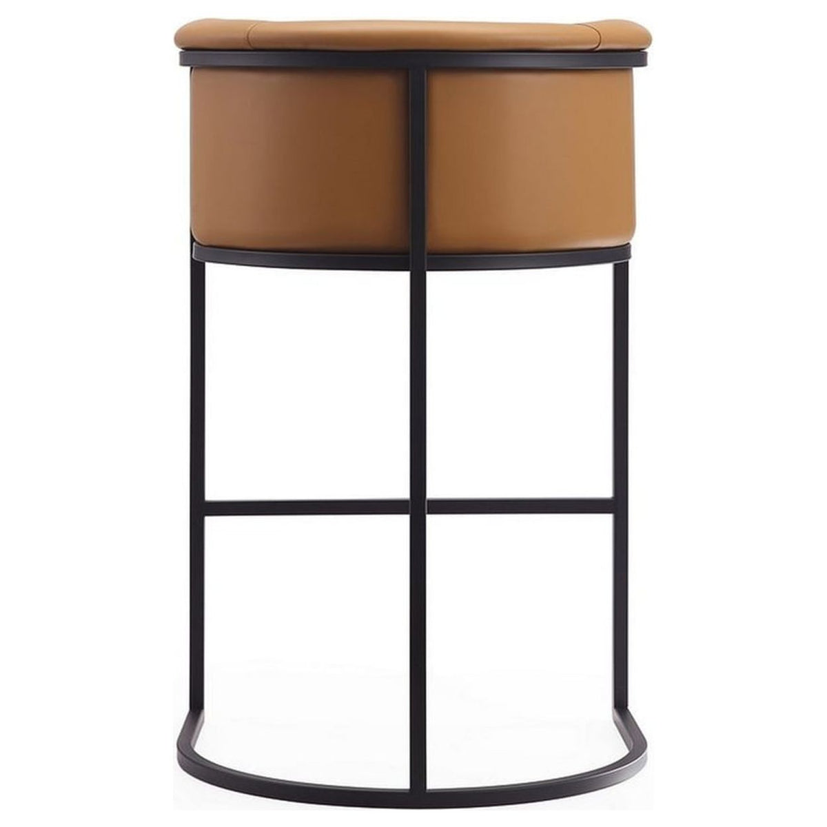 Camel and Black Metal Barstool T7210