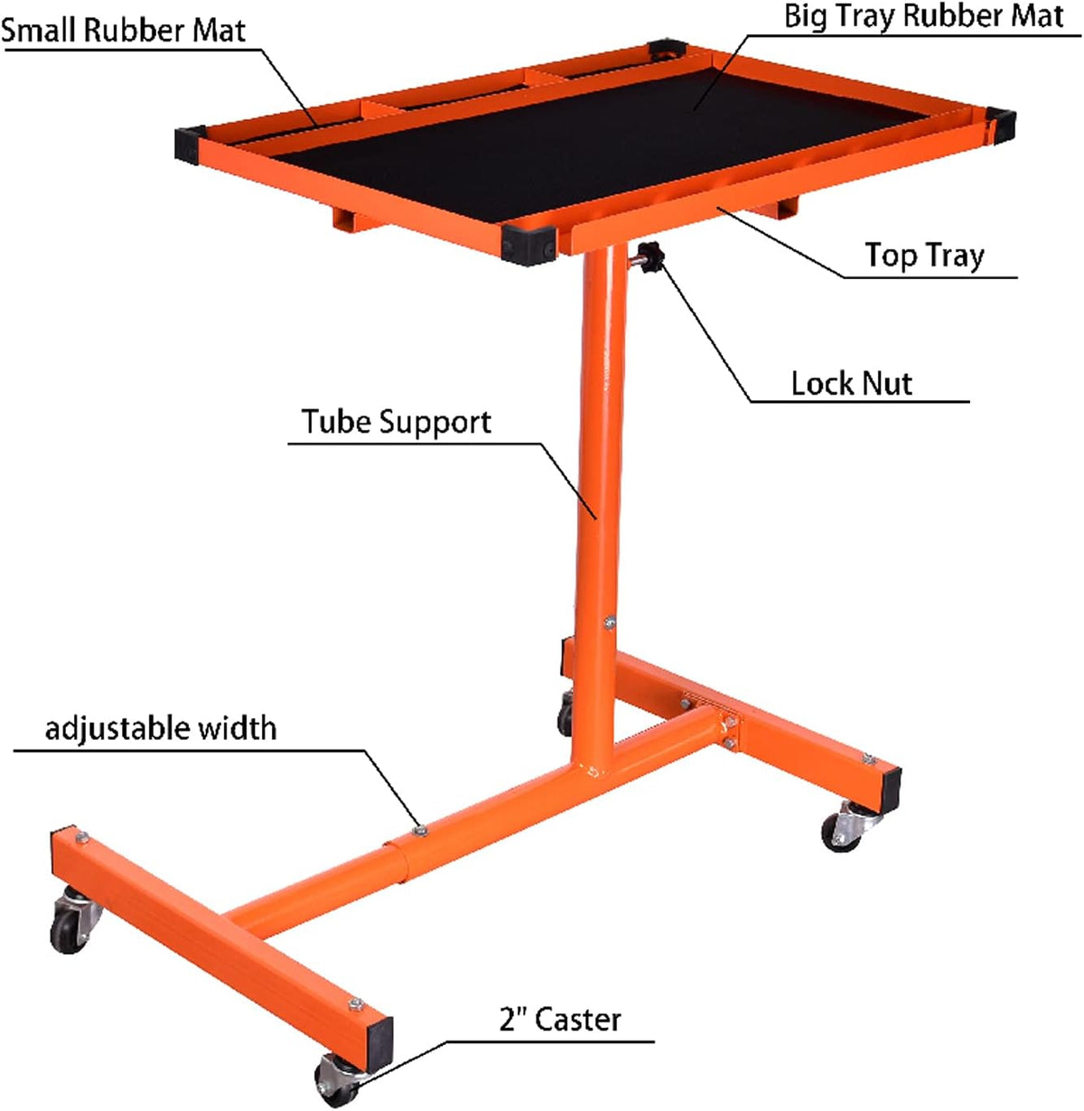 Orange Rolling Tool Tray With Drawer Work Table V833181