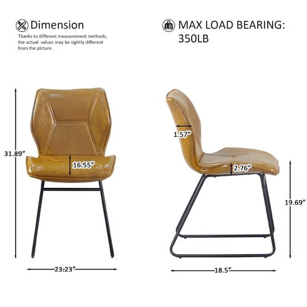 Brown PU Cushion Seat Back Side Chair, Set of 2 B112069