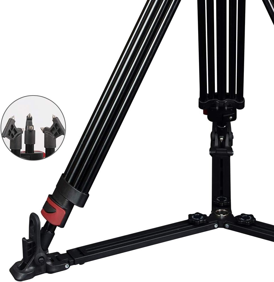 Heavy Duty Aluminum Fluid Head Camera Video Tripod 66.5 inch Max Height 15 kilograms Max Load K257