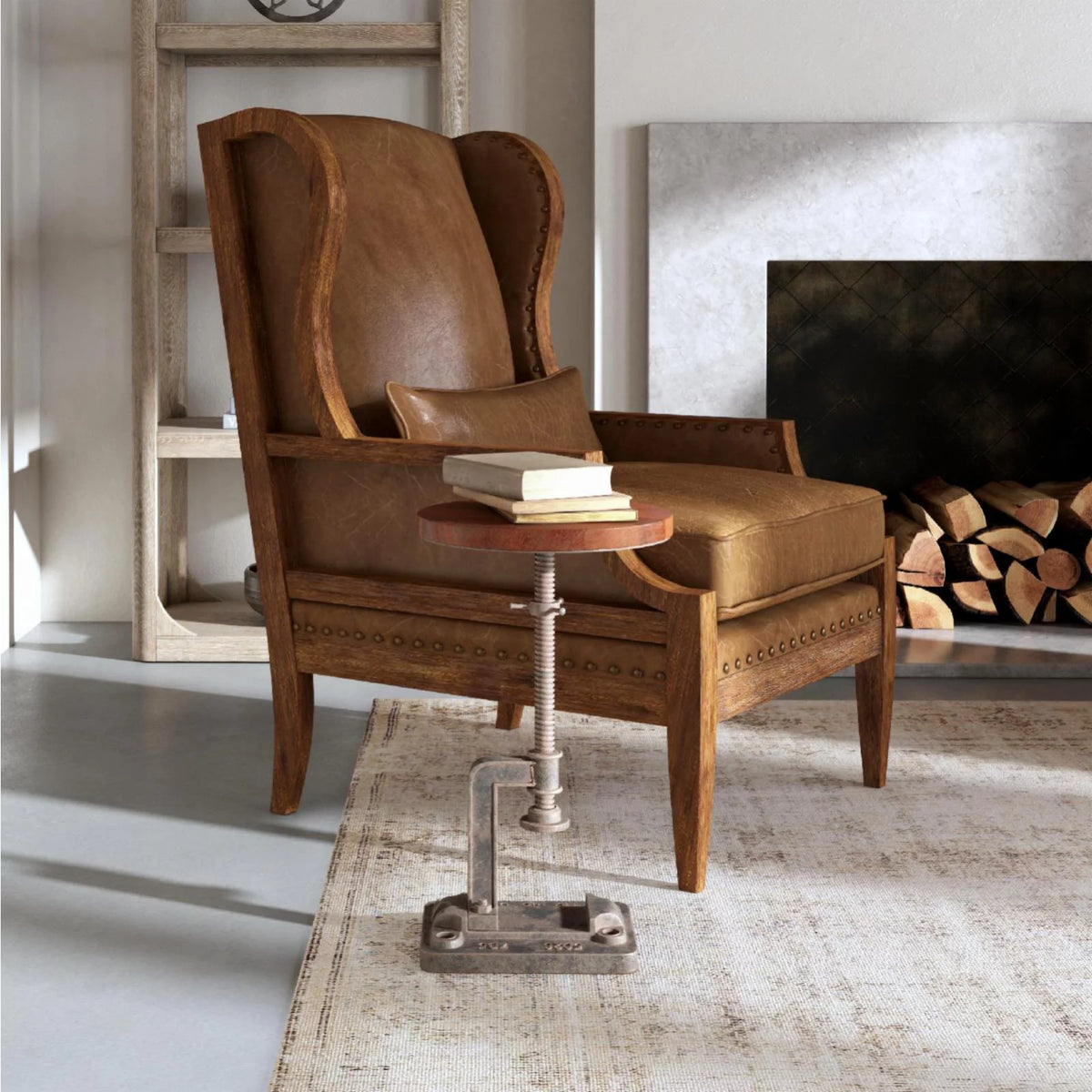 Adjustable Pedestal Side Table X7026