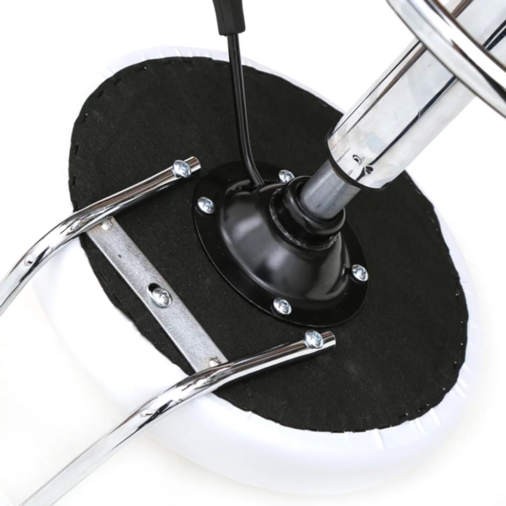 White Adjustable Swivel Bar Stool with Wheels Z678033