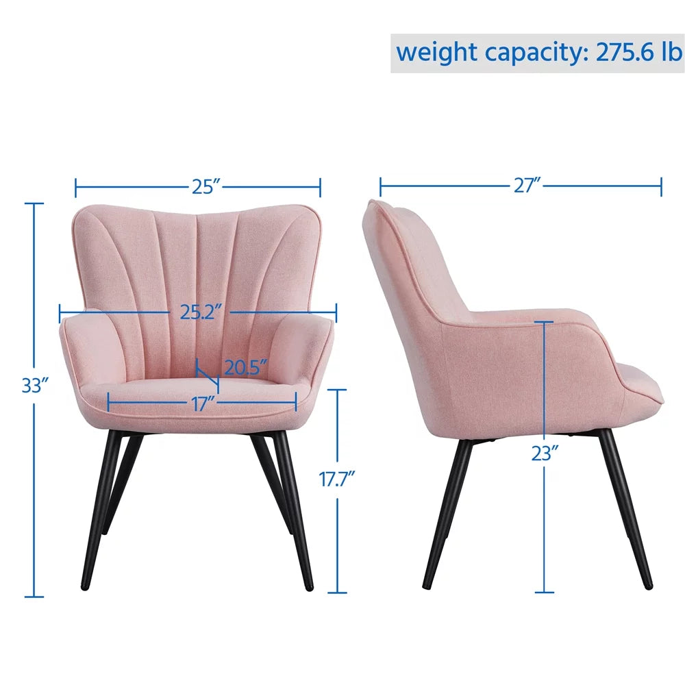 Pink Upholstered Fabric Accent Chair Q5207