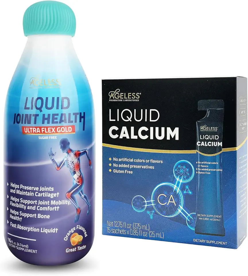 Liquid Joint Health and Liquid Calcium Supplements, 16 Fl Oz and 25 ml L9861