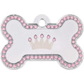 Dog Tag with Crown and Crystals P21711
