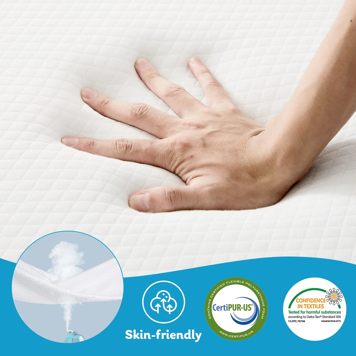 4 inches Tri-Fold Memory Foam Mattress Topper Q855047